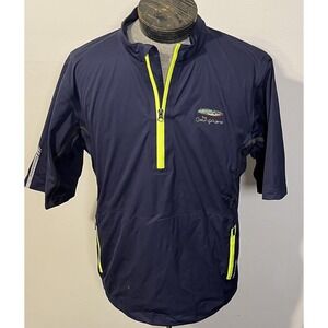 Sun Mountain Rain Jacket Mens Large Navy Tour Series Short Sleeve Golf Pullover